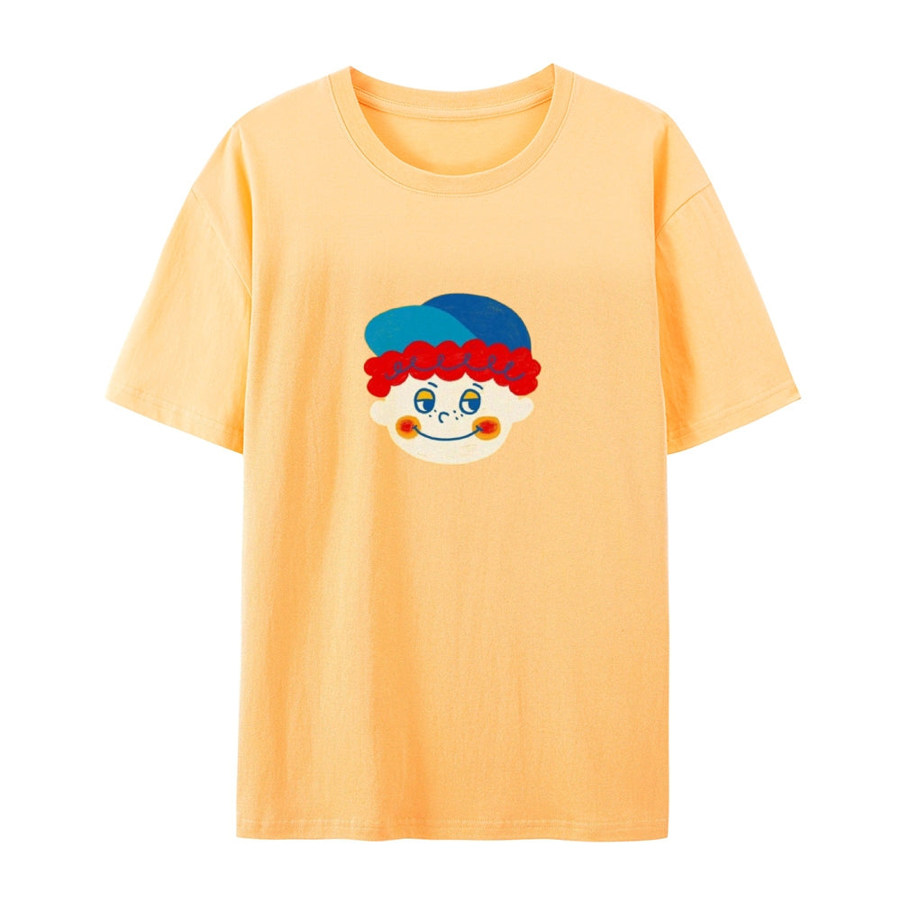 Clown Doll Cute Printed Vintage Washed T-Shirt 4678