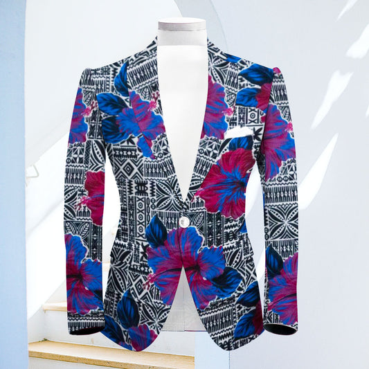 Men'S Printed Lapel Long Sleeve Suit Jacket 2502003765