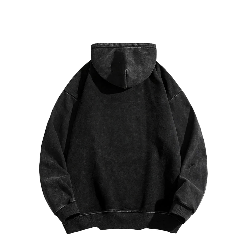 Casual Washed Hoodie 2412009644