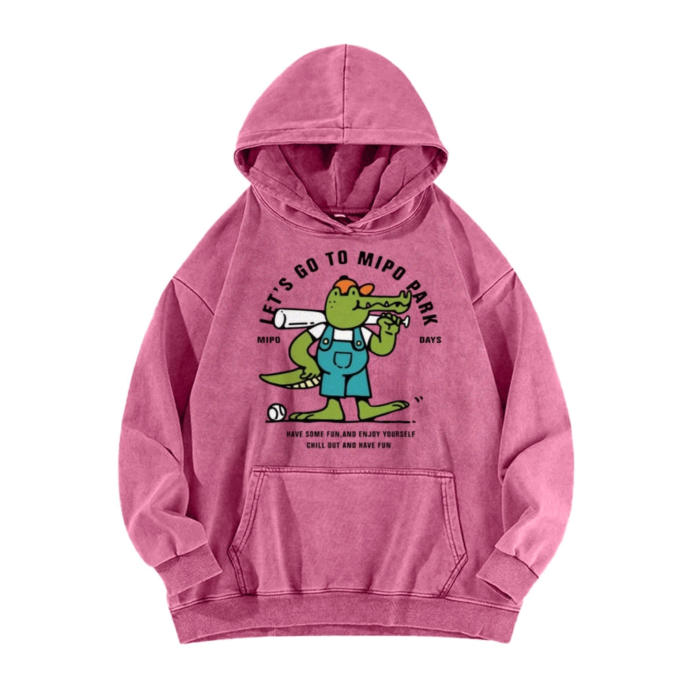 Casual Washed Hoodie 2501001076