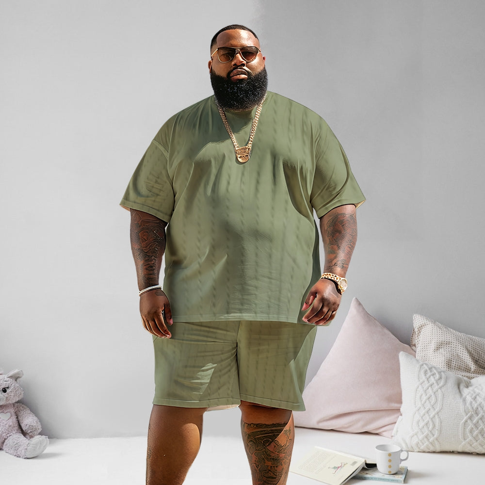 Plus size short sleeve shorts suit 2501001692