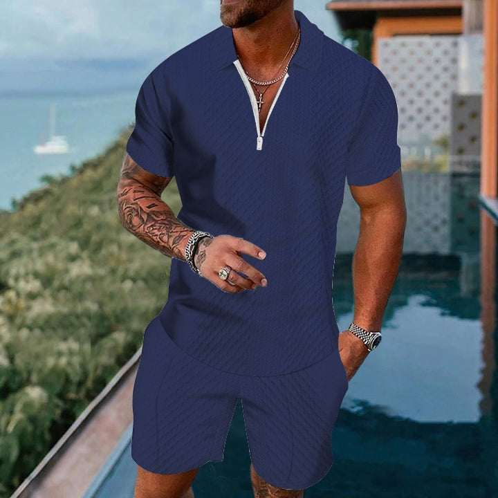 Men's Printed Fashion Short Sleeve Suit 2501006650