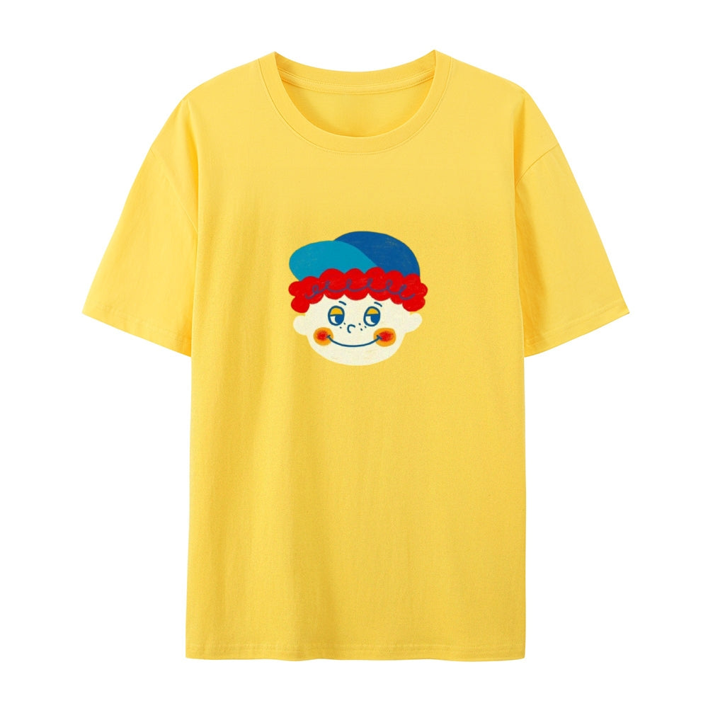 Clown Doll Cute Printed Vintage Washed T-Shirt 4678