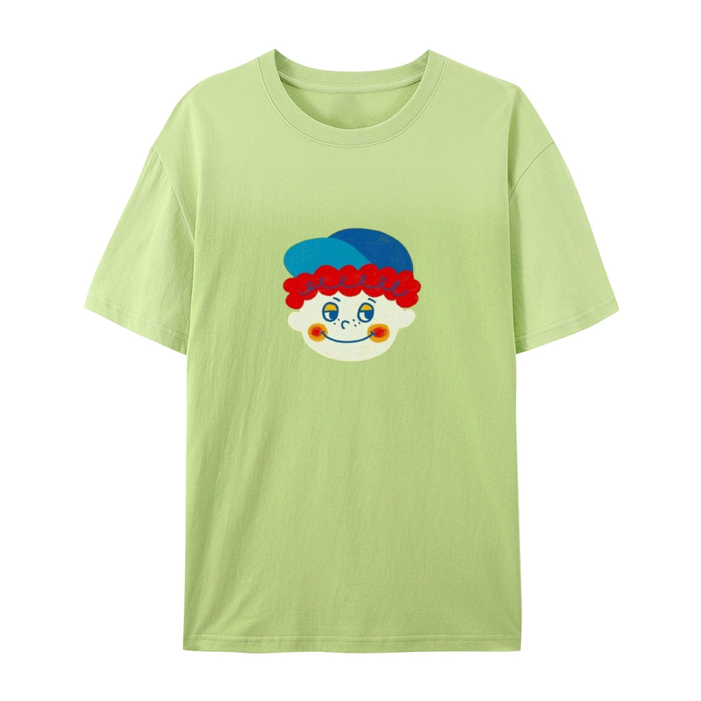 Clown Doll Cute Printed Vintage Washed T-Shirt 4678