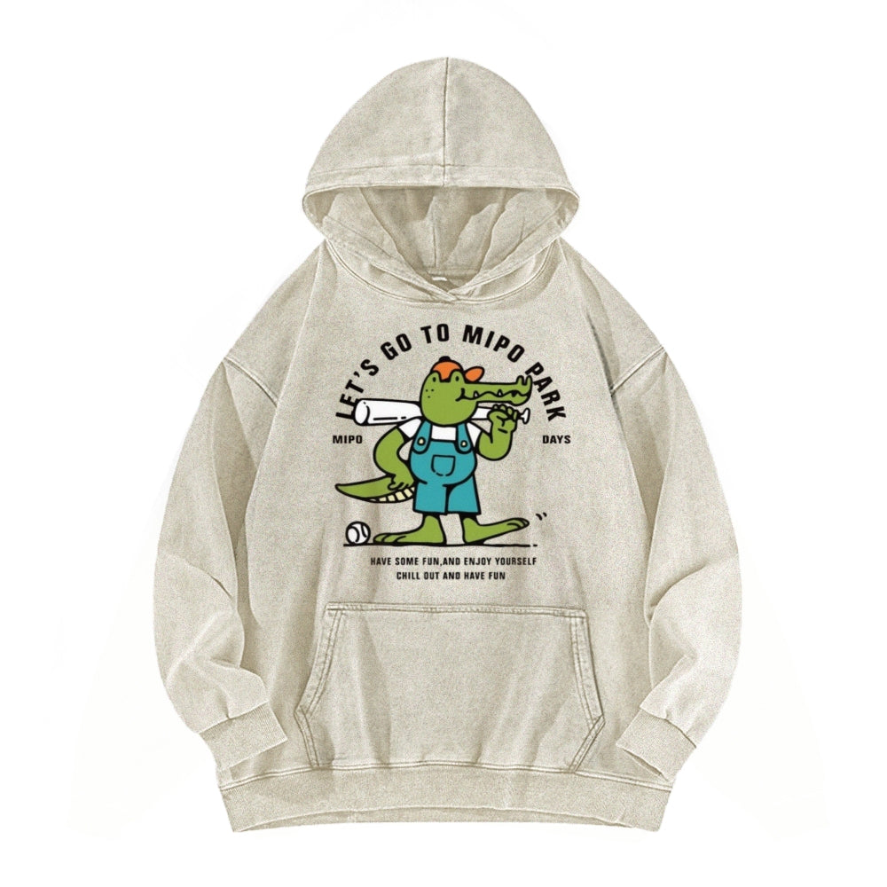 Casual Washed Hoodie 2501001076