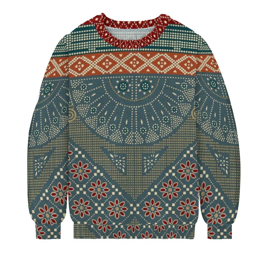 Men's Print Casual Knit Crew Neck Sweater 2501004610