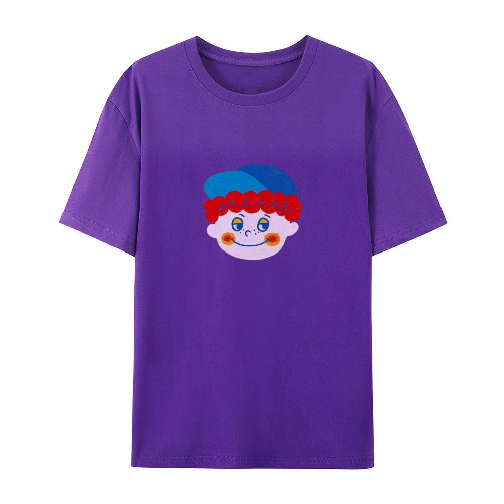 Clown Doll Cute Printed Vintage Washed T-Shirt 4678