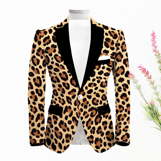 Men'S Printed Lapel Long Sleeve Suit Jacket 2502009266