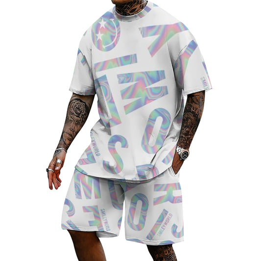 Men'S Loose Casual Short-Sleeved Printed Two-Piece Set 2501002573