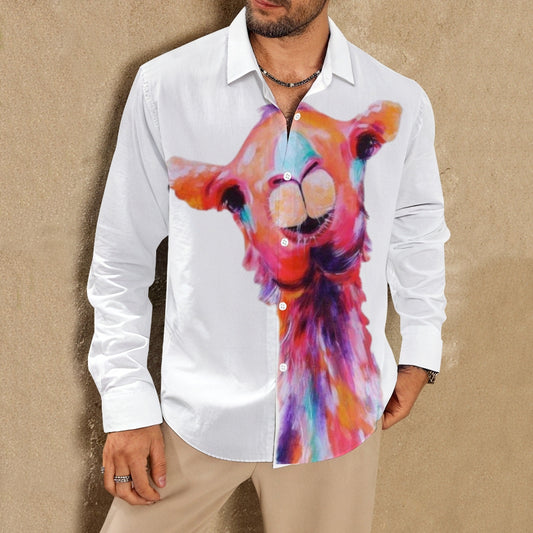 Men's Colorful Camel Print Fashion Long Sleeve Shirt