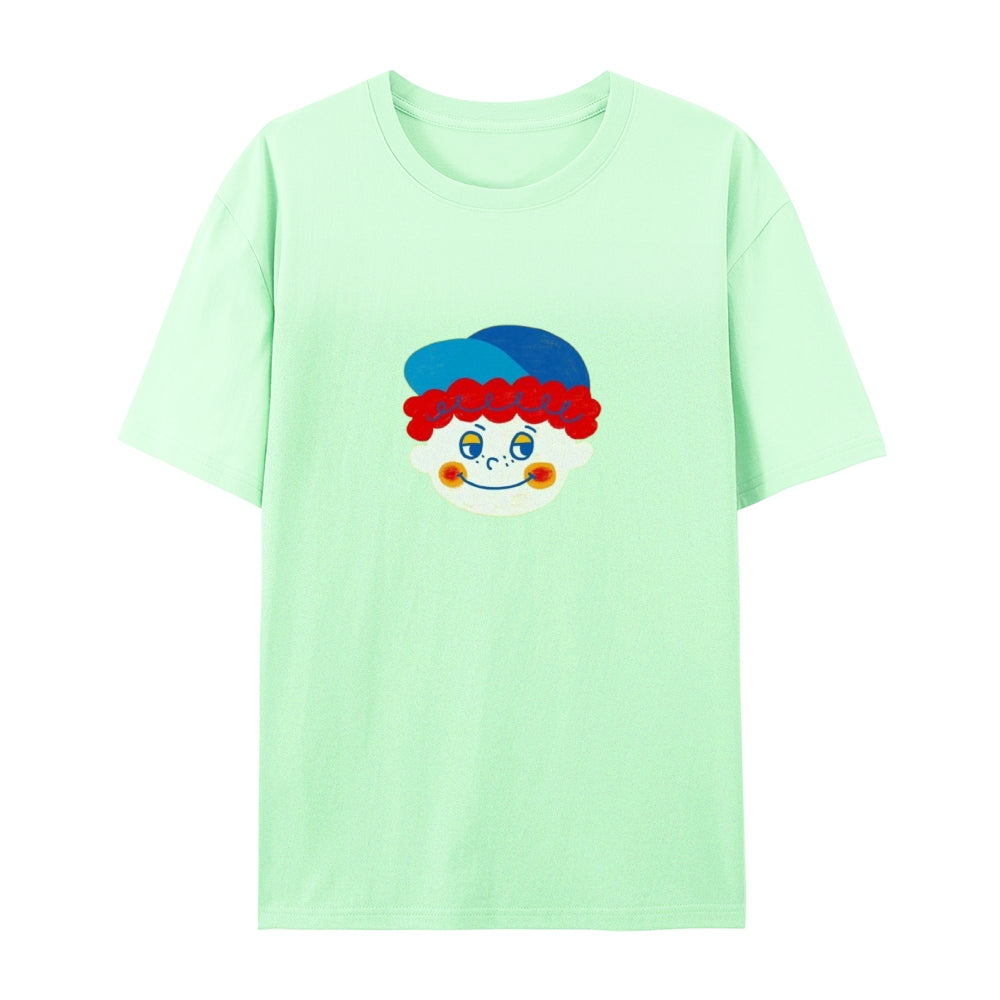 Clown Doll Cute Printed Vintage Washed T-Shirt 4678