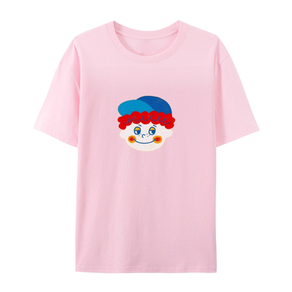 Clown Doll Cute Printed Vintage Washed T-Shirt 4678