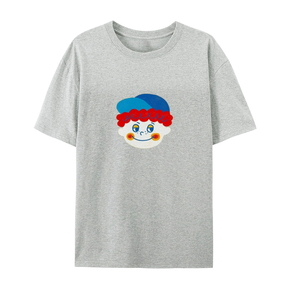 Clown Doll Cute Printed Vintage Washed T-Shirt 4678