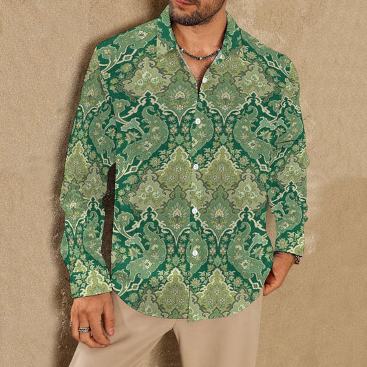 Men's Floral Print Fashion Long Sleeve Shirt 2776