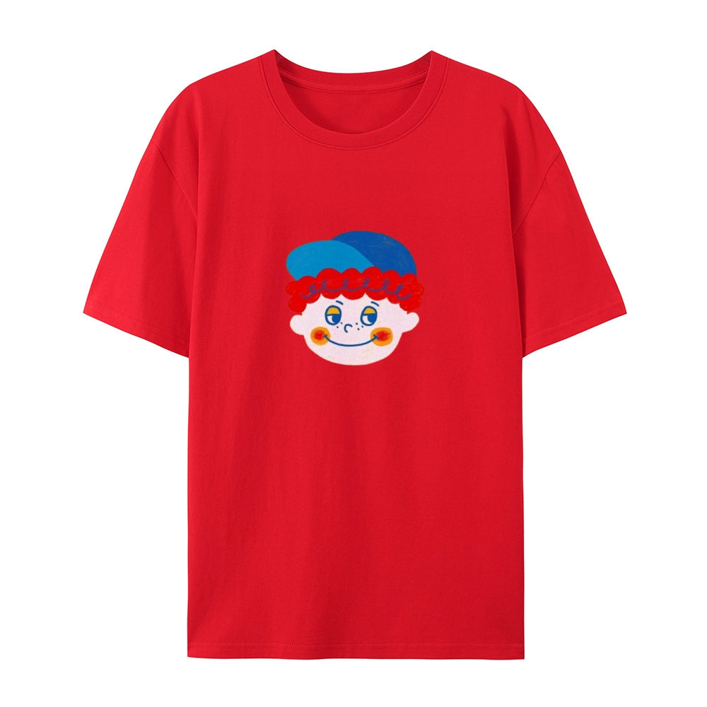 Clown Doll Cute Printed Vintage Washed T-Shirt 4678