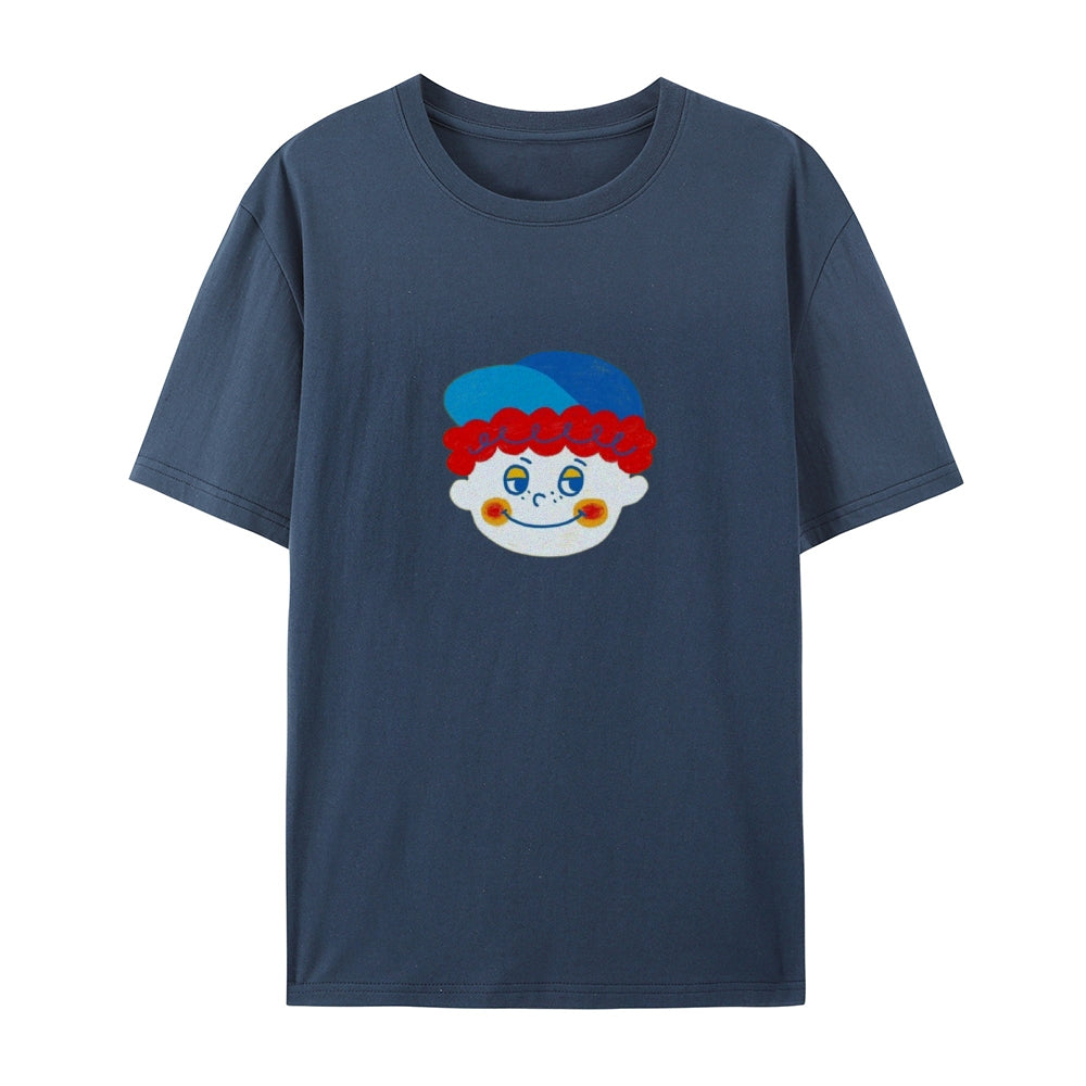 Clown Doll Cute Printed Vintage Washed T-Shirt 4678